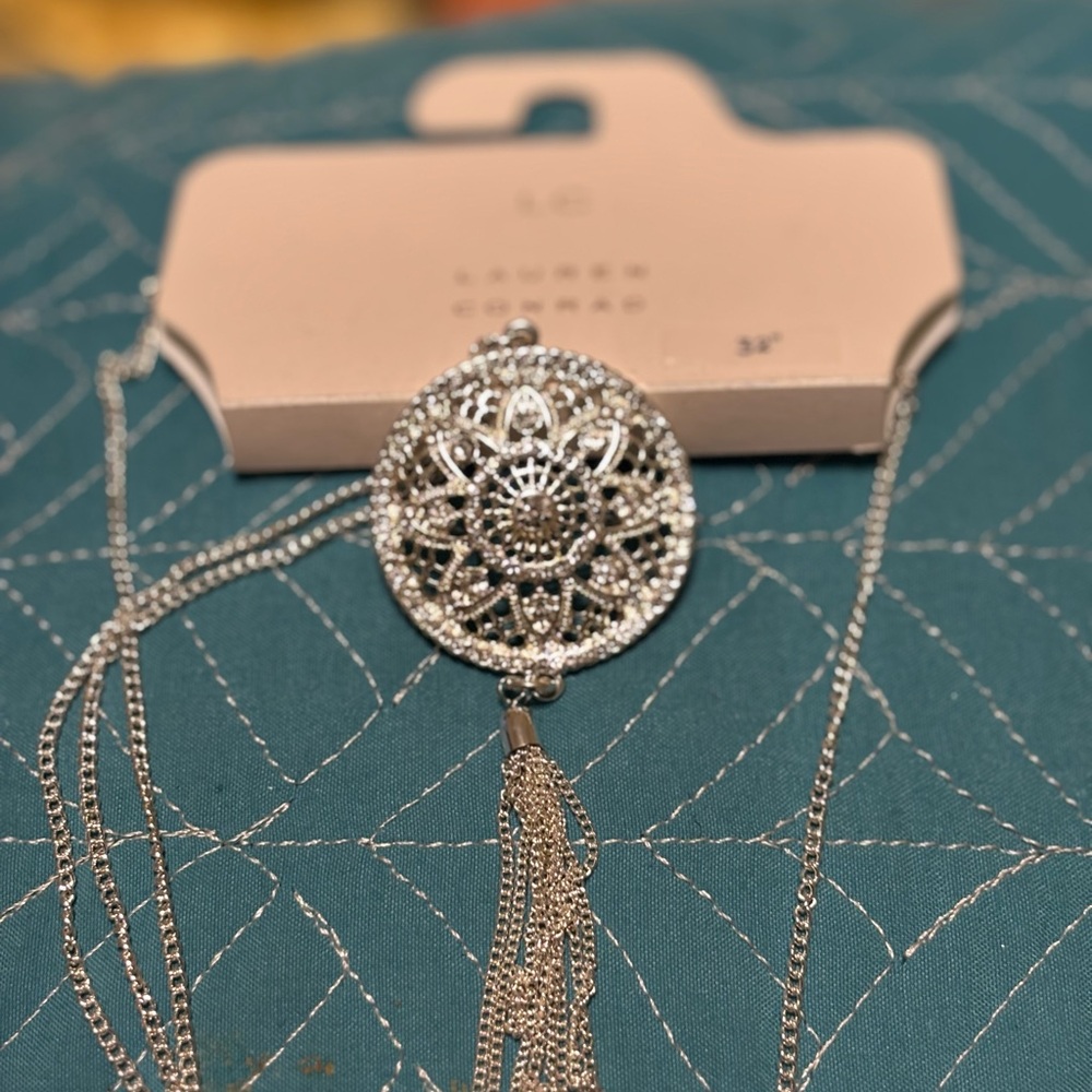 LC Lauren Conrad Elegant Silver Pendant Necklace